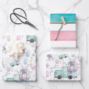 Prachtig design van de paase waterverf inpakpapier vel