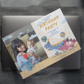 Prachtig Dino Feest Spel Kleurrijk Lieve Dinosauru Kaart