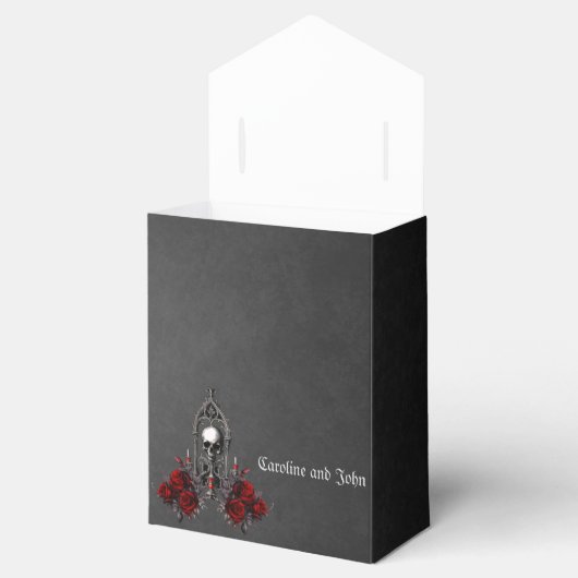 Prachtig donker gotisch bruiloft ontwerp. bedankdoosjes (Geopend)