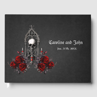 Prachtig donker gotisch bruiloft ontwerp. gastenboek