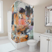 Prachtig douchegordijn met abstract design (In situ)