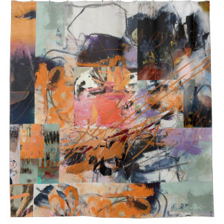 Prachtig douchegordijn met abstract design