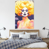 Prachtig Drag Queen Rood Haar Canvas Afdruk (Insitu (Slaapkamer))