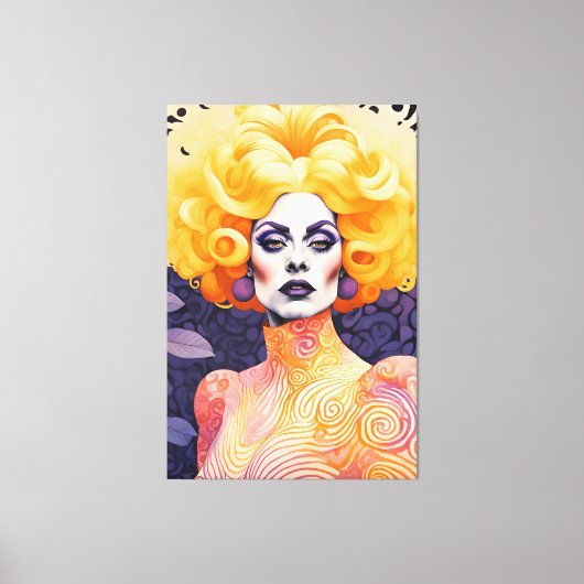 Prachtig Drag Queen Rood Haar Canvas Afdruk (Voorkant)