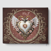 Prachtig edel steampunk hart met vleugels. gastenboek (Achterkant)