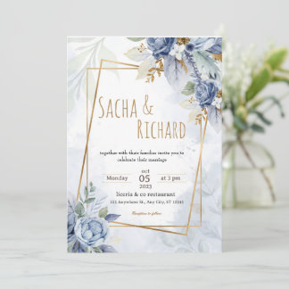 Prachtig eenvoudige bruiloft uitnodigingen. kaart