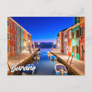 Prachtig eiland Burano, Italië Briefkaart