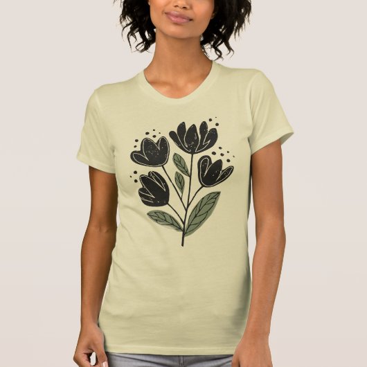 Prachtig elegant bloemontwerp t-shirt (Voorkant)