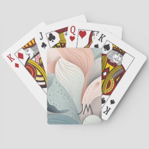 Prachtig elegant pastelblad design pokerkaarten
