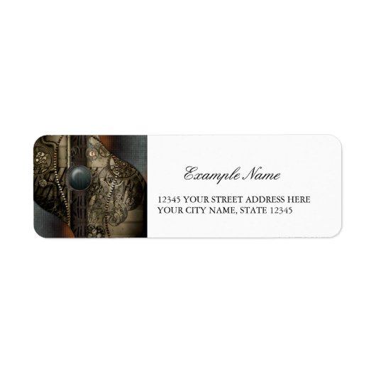 Prachtig elegant steampunk design etiket (Voorkant)