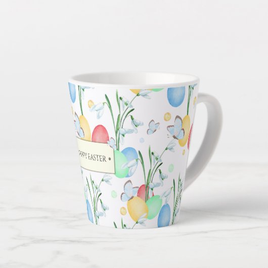 Prachtig en elegant Waterverf paaspatroon Latte Mok (Rechterhoek)