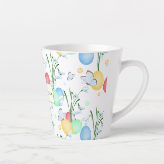 Prachtig en elegant Waterverf paaspatroon Latte Mok (Rechts)