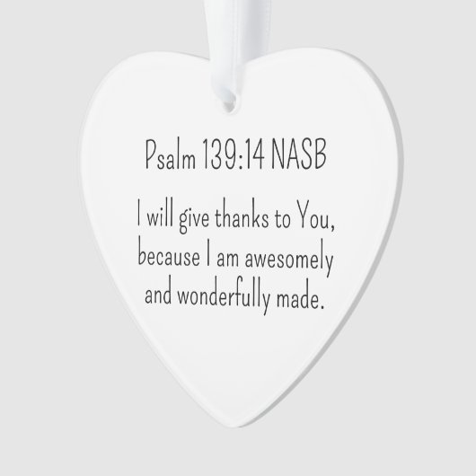 Prachtig en Geweldige Bijbelvers Kerst Hart Ornament (voorkant)