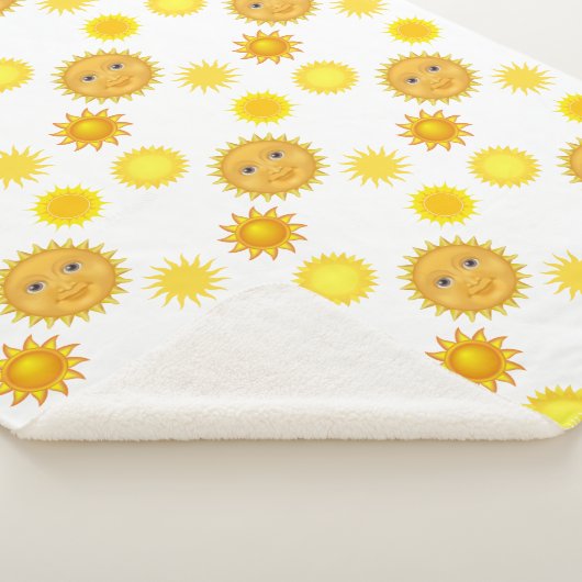 Prachtig en verfraaiend lachend zonnepatroon sherpa deken (3/4)