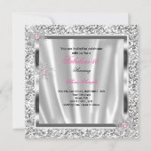 Prachtig Feest Verlicht Roze Zilveren Sneeuwvlokke Kaart (Achterkant)