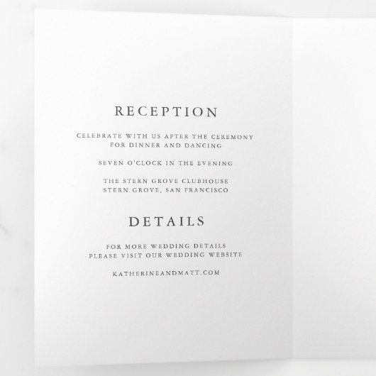 Prachtig Floral Lijst All-in-One bruiloft Drieluik Uitnodiging (Binnenzijde eerst)