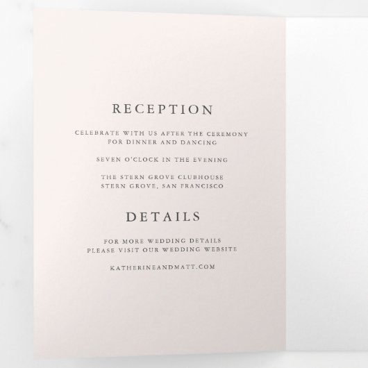 Prachtig Floral Lijst All-in-One bruiloft Drieluik Uitnodiging (Binnenzijde eerst)