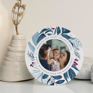 Prachtig   Foto van Round Hanukkah Feestdagenkaart