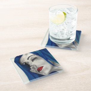 Prachtig gebroken Fantasy Gothic originele kunst Glazen Onderzetter