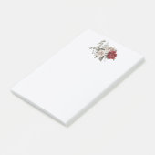 Prachtig gebroken wit & rode rozen bloemboeket post-it® notes (Schuin)