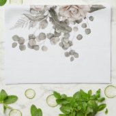 Prachtig gebroken wit & rode rozen bloemboeket theedoek (Gevouwen)