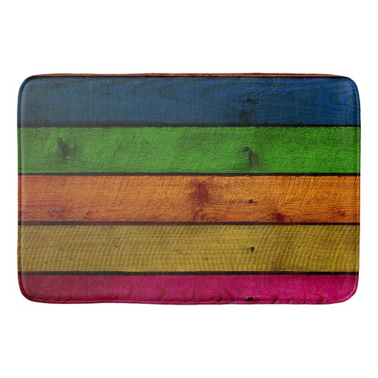 Prachtig gekleurde houten planken badmat (Voorkant)