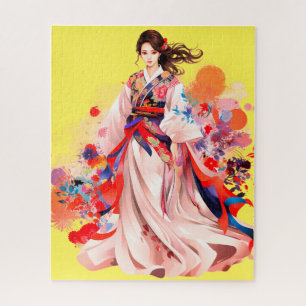 Prachtig gekleurde Kimono Legpuzzel
