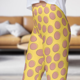 Prachtig gele mosterd Polka Dot patroon Leggings