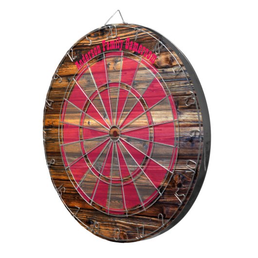 Prachtig geolied hout look custom bericht dartbord (Voorkant Rechts)