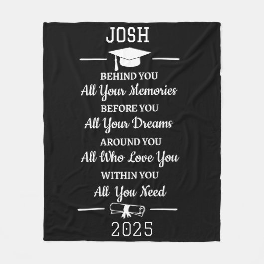 Prachtig gepersonaliseerd Afstuderen gedicht Fleece Deken (Voorkant)