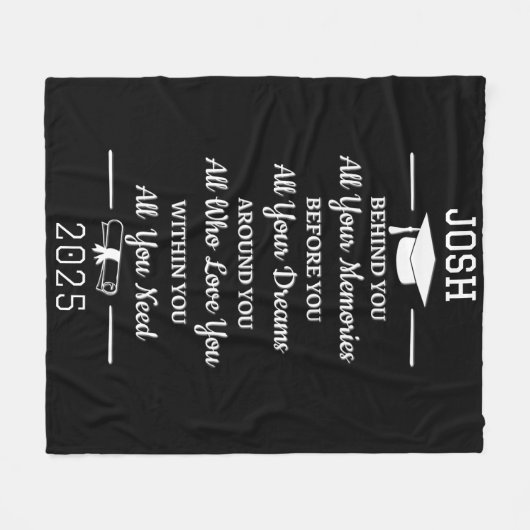 Prachtig gepersonaliseerd Afstuderen gedicht Fleece Deken (Voorkant (Horizontaal))
