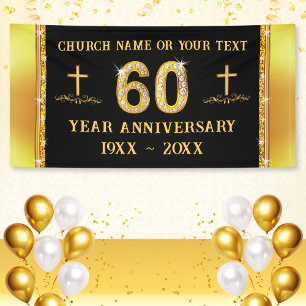 Prachtig gepersonaliseerd, kerk 60e Jubileum, Spandoek