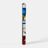 Prachtig Glas in lood kerstboom uniek iPhone 15 Hoesje (Rechterkant)