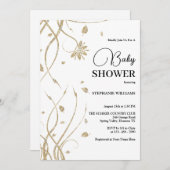 Prachtig Golden Glitter Swirls Baby shower Kaart (Voorkant / Achterkant)