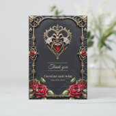 Prachtig gotisch hart bedankkaart (Staand voorkant)