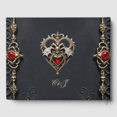 Prachtig gotisch hart gastenboek (Achterkant)