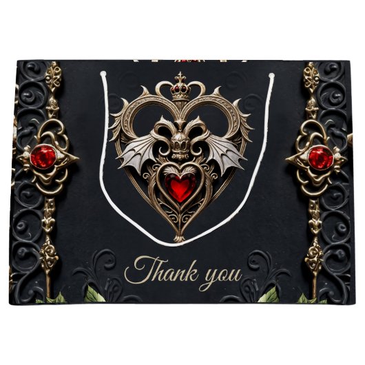 Prachtig gotisch hart groot cadeauzakje (Voorkant)