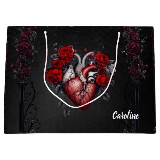 Prachtig gotisch Victoriaans hart Groot Cadeauzakje (Voorkant)