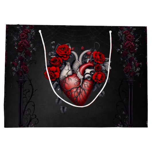 Prachtig gotisch Victoriaans hart Groot Cadeauzakje (Achterkant)