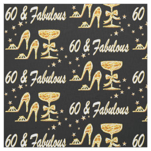 PRACHTIG GOUD 60E VERJAARDAG FEEST STOF