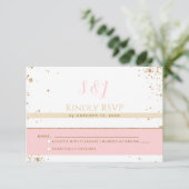 Prachtig - Gouden Roze RSVP 3 Kaartje (Staand voorkant)