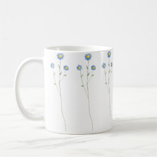 Prachtig handgeschilderde vergeet-me-nietjes koffiemok