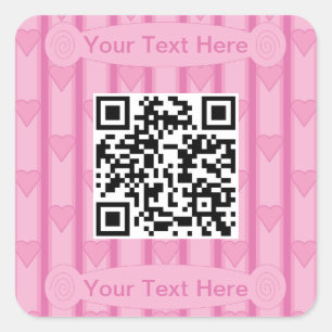 Prachtig hart QR-code Vierkante Sticker