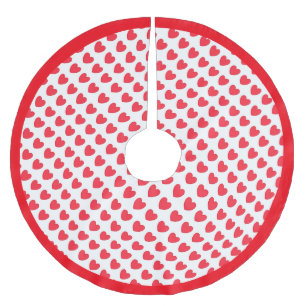 Prachtig hartpatroon op wit kerstboom rok