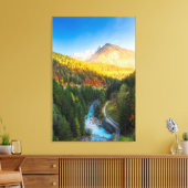 Prachtig herfstlandschap in Auronzo di Cadore, Ita Canvas Afdruk (Insitu (Woonkamer))