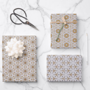 Prachtig ivoor en goud oogverblindend design inpakpapier vel