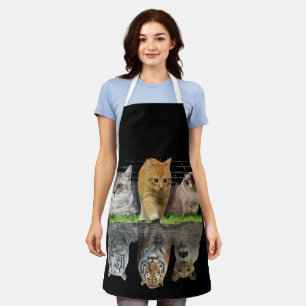 Prachtig kat reflectie cadeau ontwerp idee schort