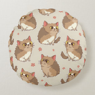 Prachtig kattenkussen rond kussen