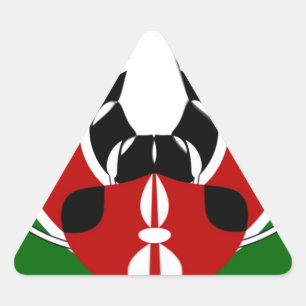 Prachtig Keniaans wandtapijt: Keniaanse Vlag Vlind Driehoek Sticker