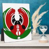 Prachtig Keniaans wandtapijt: Keniaanse Vlag Vlind Fotoplaat (Zijkant)